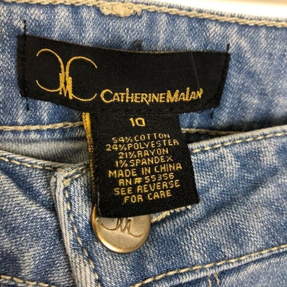 Catherine Malandrino Women's Cropped Skinny Jeans Sz 10 Medium Wash Size Stretch - Picture 3 of 7